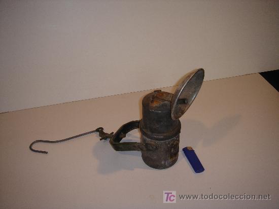 Oggetti Antichi: candil completo soporte y aceitera con mecha original muy antiguo