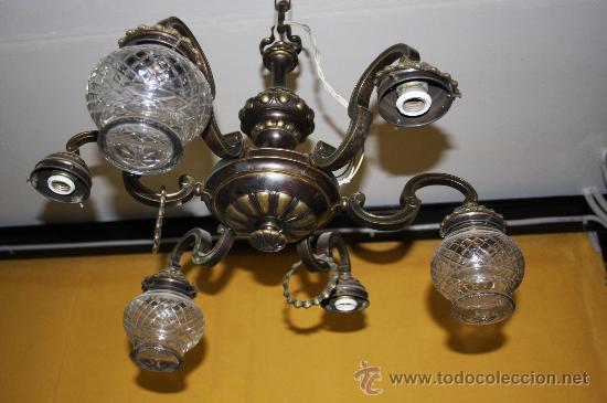 Antig&uuml;edades: LAMPARA EN BRONZE MACIZO A&Ntilde;OS 40 REF.3200 - Foto 4