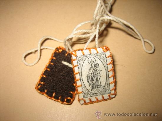 Antig&uuml;edades: ANTIGUO ESCAPULARIO VIRGEN DEL CARMEN - Foto 1