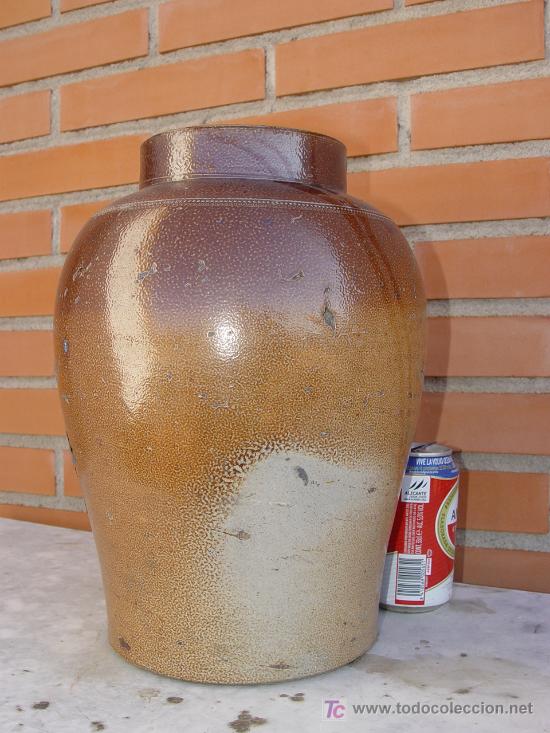 Antig&uuml;edades: ANTIGUA ORZA EN CERAMICA DE GRES VITIFICADA. TINAJA. - Foto 1