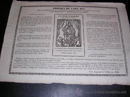 Antiques: GOZO - OBSEQUI DE CADA DIA PER ALCANSAR DE LA PURISSIMA VERGE MARIA LA GRACIA EN VIDA