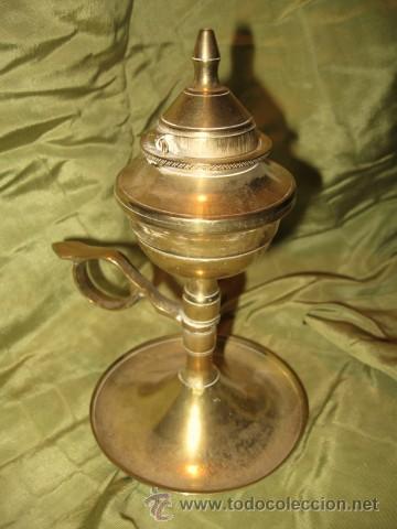 Oggetti Antichi: LAMPARITA DE ACEITE, BRONCE, FF.SG.XIX. MIDE 16 CM. X 10 CM.