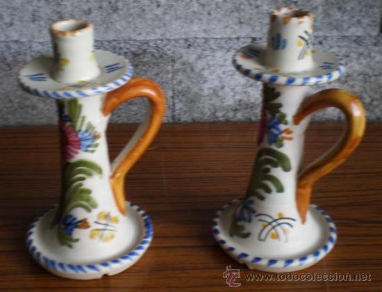 Antig&uuml;edades: PAREJA DE CANDELABROS .. INERA + - ESPA&Ntilde;A - Foto 1