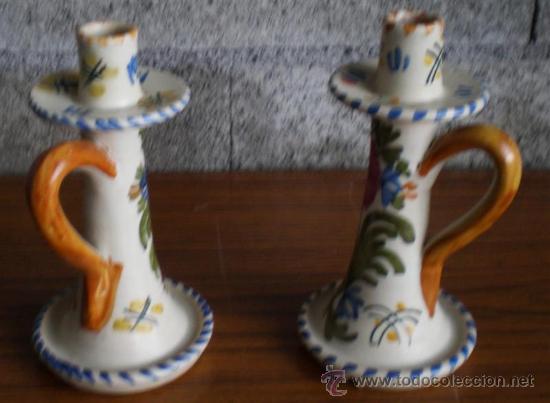 Antig&uuml;edades: PAREJA DE CANDELABROS .. INERA + - ESPA&Ntilde;A - Foto 2