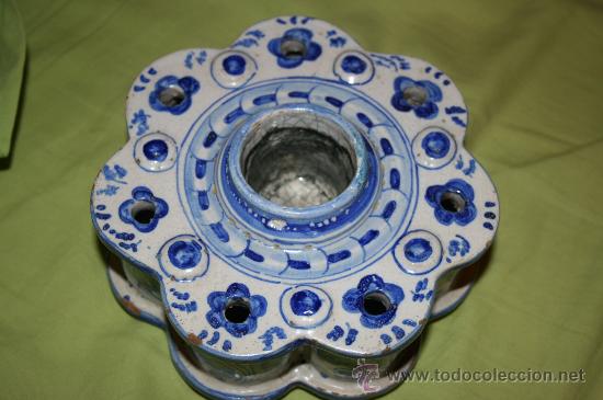 Antig&uuml;edades: antiguo tintero de talavera en - Foto 1
