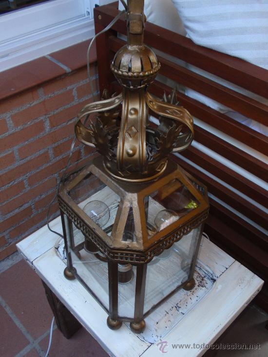 Antig&uuml;edades: Espectacular farol de laton - Foto 1