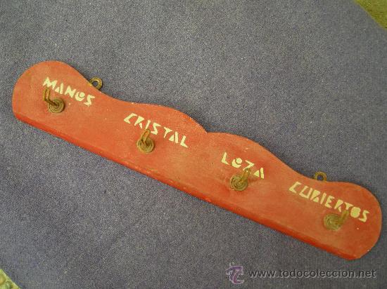 Antig&uuml;edades: PERCHA DE COCINA PARA TRAPOS VINTAGE - Foto 1