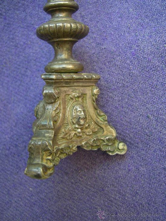 Antig&uuml;edades: ANTIGUO CANDELERO PLATEADO S. XIX - Foto 2