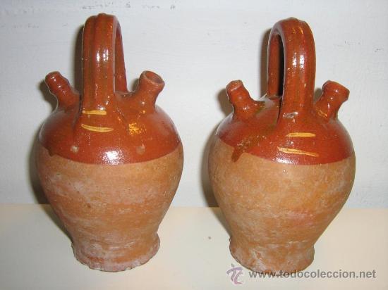 Antig&uuml;edades: ANTIGUA PAREJA DE PEQUE&Ntilde;OS BOTIJOS - Foto 2