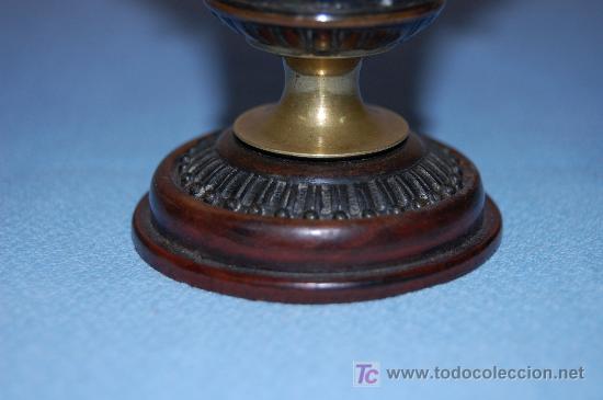 Antig&uuml;edades: COPA DE BRONCE ESTILO IMPERIO CON RELIEVE Y BASE EN MADERA FINALES S XIX - Foto 4