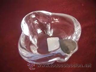 Oggetti Antichi: CENICERO CRISTAL PLATA 8CM TREBOL