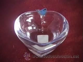 Antig&uuml;edades: CENICERO EN FORMA DE CORAZON CRISTAL PLATA - Foto 1