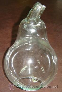 Oggetti Antichi: RECIPIENTE DE CRISTAL FORMA DE PERA CON AGUJERO FRONTAL PARA PEQUE&Ntilde;AS PLANTAS MEDIDA 18*30 CMS.