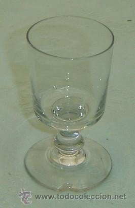 Antiguidades: COPA DE CRISTAL-TOQUE EN LA BASE-MEDIDA 5,5*11 CMS.