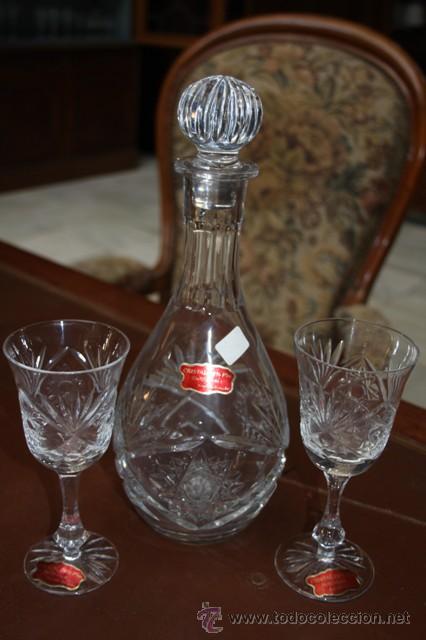 Antig&uuml;edades: BOTELLA Y DOS COPAS CRISTAL REF.2279 - Foto 1