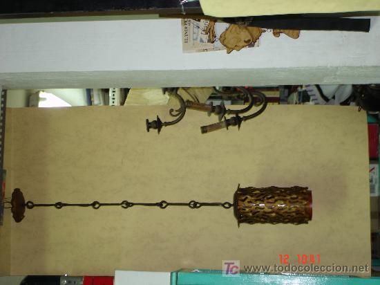 Antig&uuml;edades: FAROL RUSTICO DE FORJA ARTESANAL - Foto 2