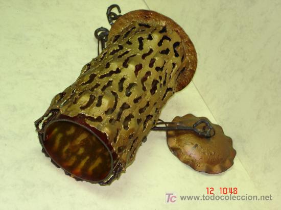 Antig&uuml;edades: FAROL RUSTICO DE FORJA ARTESANAL - Foto 4