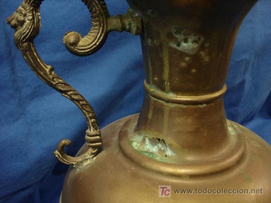 Antig&uuml;edades: ANTIGUO JARR&Oacute;N DE BRONCE O LAT&Oacute;N CON ASA - Foto 2