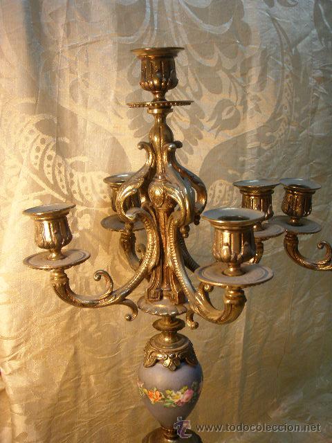 Antig&uuml;edades: PAR CANDELABROS DEL XIX - Foto 2