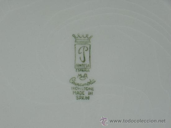 Antig&uuml;edades: PLATO PONTESA DECORACI&Oacute;N BODEG&Oacute;N CON SELLO EN LA BASE - Foto 3