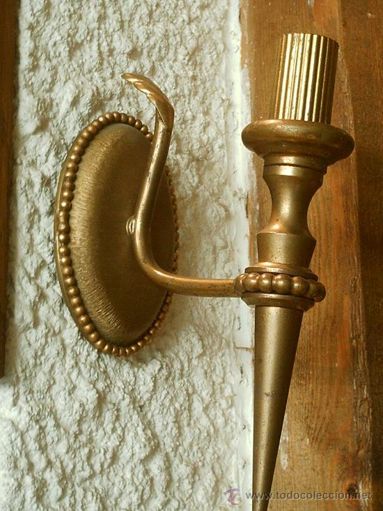 Antig&uuml;edades: Aplique de pared en bronce, antiguo. - Foto 4