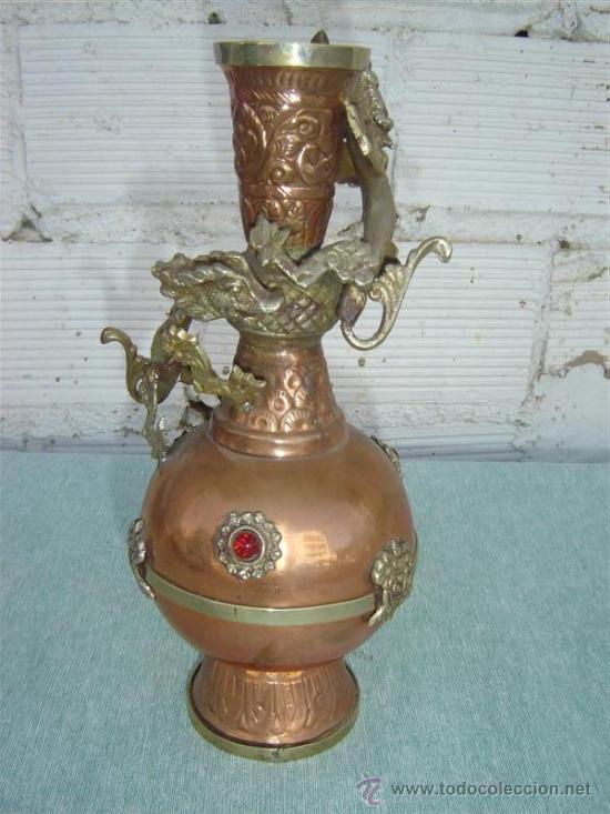 Antigüedades: jarron de cobre y estaño - Foto 1 - 15781786