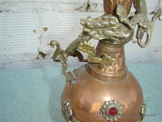 Antigüedades: jarron de cobre y estaño - Foto 2 - 15781786