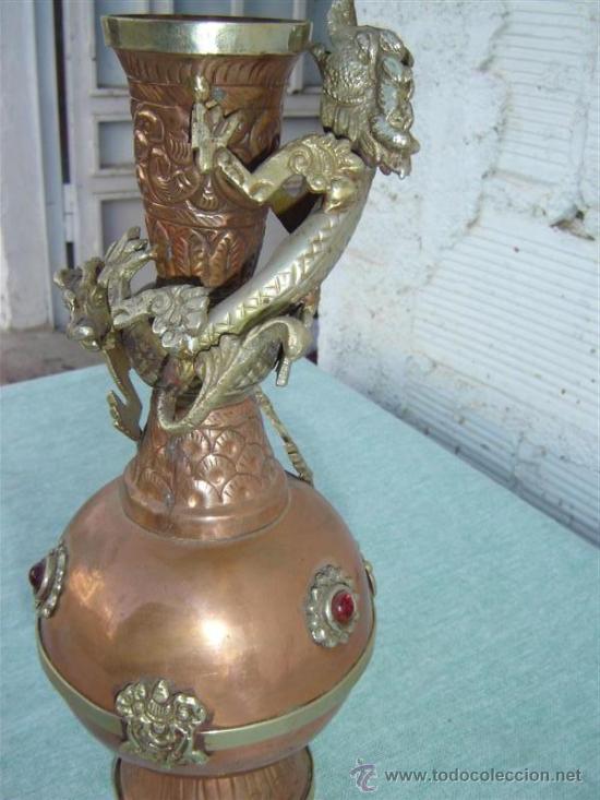 Antigüedades: jarron de cobre y estaño - Foto 3 - 15781786