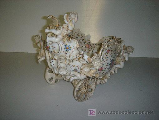 Antig&uuml;edades: frutero en forma de carroza con angelitos - Foto 3