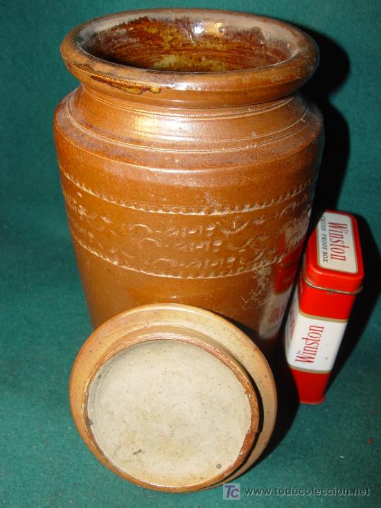 Antig&uuml;edades: ANTIGUO TARRO CON TAPADERA   EN CERAMICA DE GRES - Foto 2
