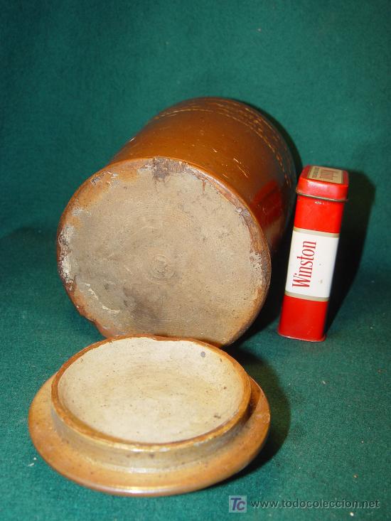 Antig&uuml;edades: ANTIGUO TARRO CON TAPADERA   EN CERAMICA DE GRES - Foto 4