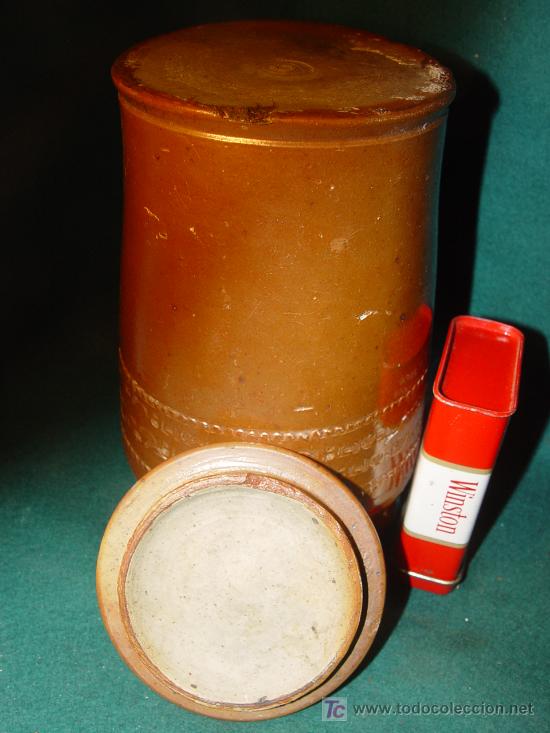 Antig&uuml;edades: ANTIGUO TARRO CON TAPADERA   EN CERAMICA DE GRES - Foto 5