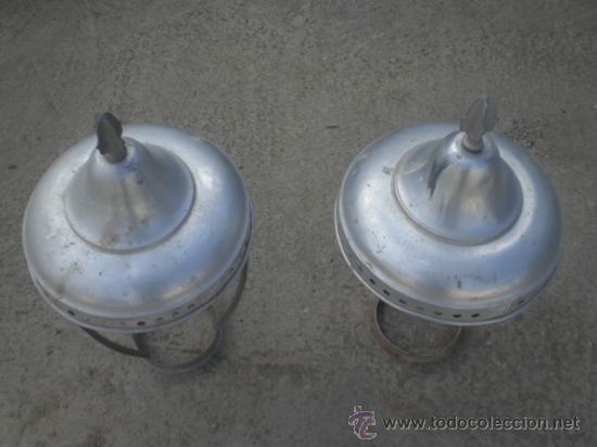 Antig&uuml;edades: PAREJA DE ESQUELETOS DE FAROLES DE ALUMINIO. - Foto 2