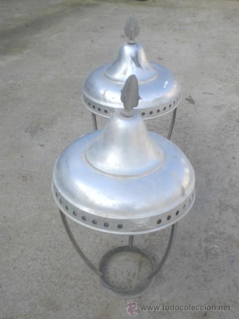 Antig&uuml;edades: PAREJA DE ESQUELETOS DE FAROLES DE ALUMINIO. - Foto 4