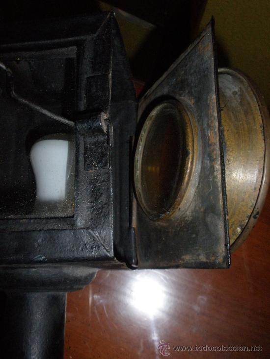Antig&uuml;edades: Farol de carruaje caballos. - Foto 5