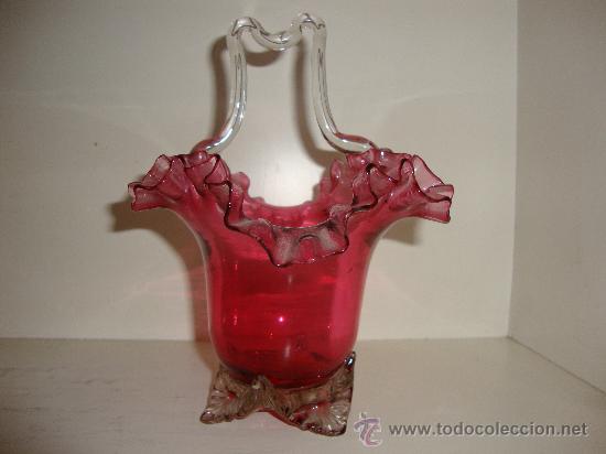 Antig&uuml;edades: CESTILLO DE CRISTAL ANTIGUO - Foto 2
