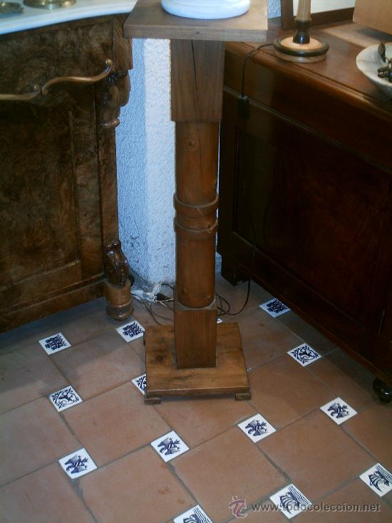 Antig&uuml;edades: COLUMNA O MACETERO DE MADERA MACIZA ANTIGUO - Foto 2