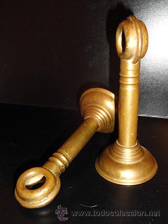 Antiques: Antiguos soportes toallero / Barra de cortina