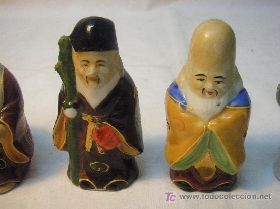 Antig&uuml;edades: 5 DIOSES CHINOS DE PORCELANA - Foto 4