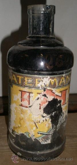 Antiquit&eacute;s: Botella de 18 cms, WATER MAN'S con resto de etiqueta