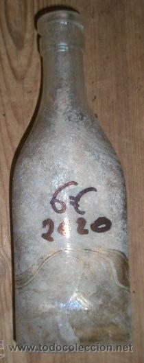 Antig&uuml;edades: Botella de cristal de 17 cms aprox., Jarabe de Manceau - Foto 1