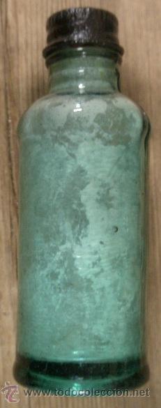 Antig&uuml;edades: Botella de cristal de 10 cms aprox. (Santsonio en base) - Foto 1