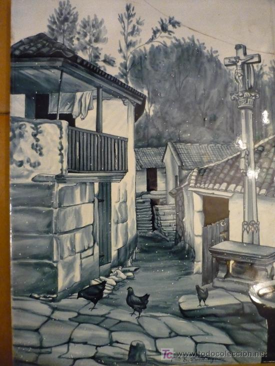Antig&uuml;edades: Azulejo de la f&aacute;brica E. Dom&iacute;nguez (Pontevedra) - Foto 1