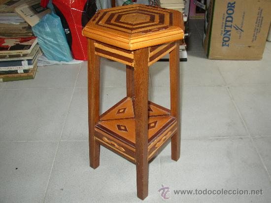 Antig&uuml;edades: MACETERO DE MADERA, 40 cms - Foto 1