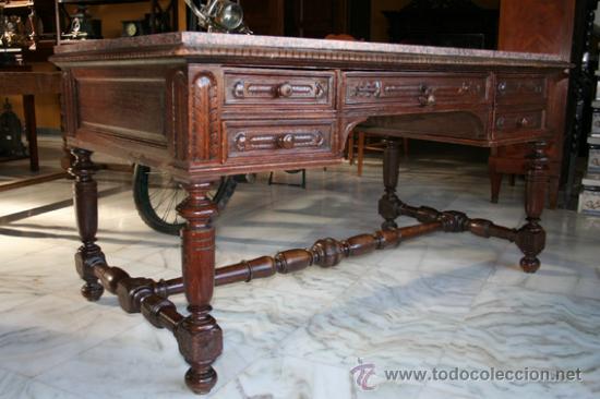 Antig&uuml;edades: MESA DE DESPACHO 1900,ROBLE REF.4526 - Foto 2