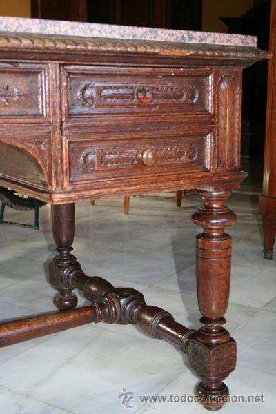 Antig&uuml;edades: MESA DE DESPACHO 1900,ROBLE REF.4526 - Foto 3