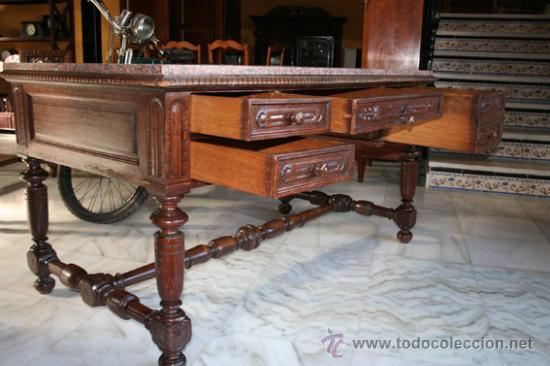 Antig&uuml;edades: MESA DE DESPACHO 1900,ROBLE REF.4526 - Foto 6