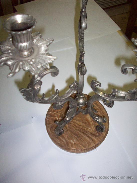 Antig&uuml;edades: CANDELABRO EN METAL PLATEADO ESTILO BARROCO - Foto 3