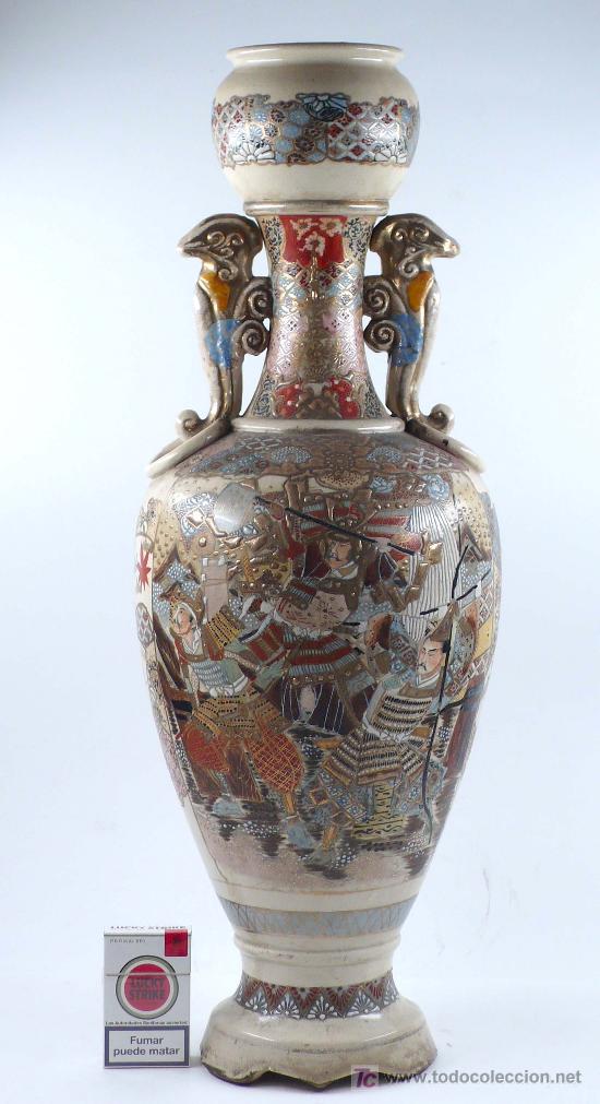 Antigüedades: jarrón de cerámica japonés sacsuma 1920s. altura: 65 cm. - Foto 5 - 17724599