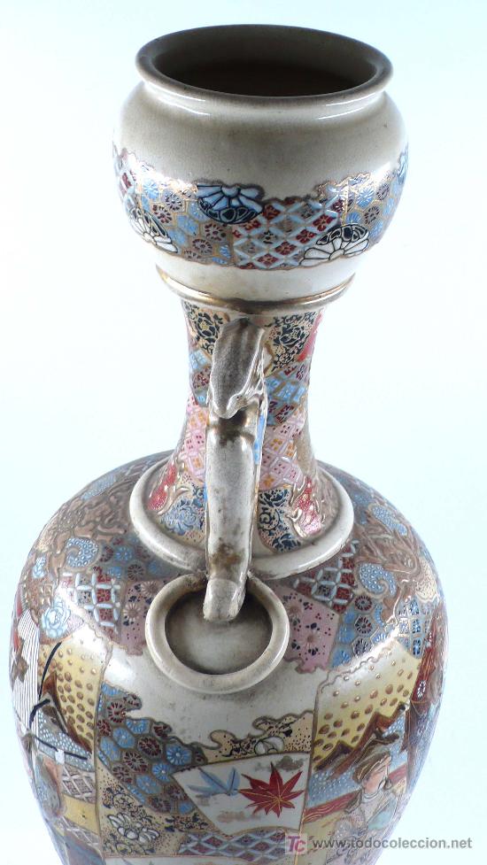 Antigüedades: jarrón de cerámica japonés sacsuma 1920s. altura: 65 cm. - Foto 8 - 17724599